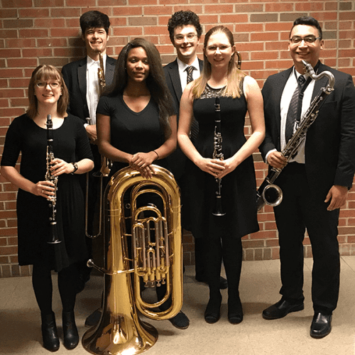 Photo of Ripon College students who participated in 2018 Wisconsin Honors Band