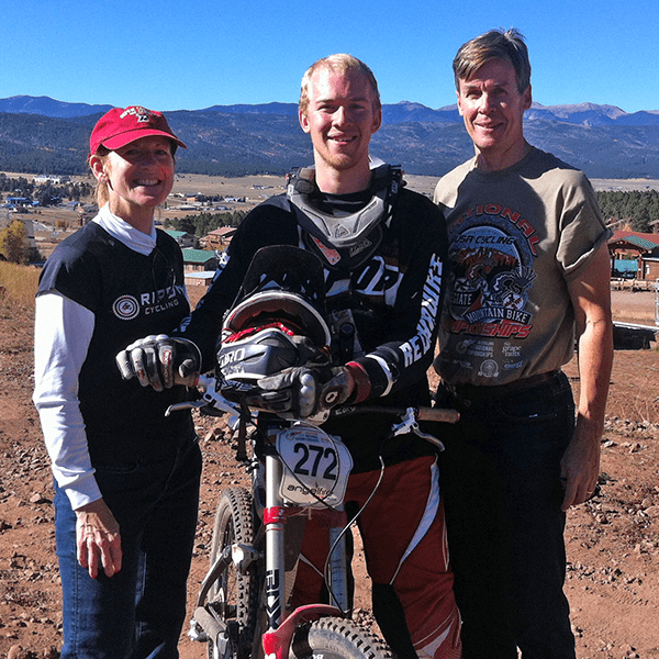 Kyle Greene ’15 and family at mountain bike nationals at Angel Fire, New Mexico