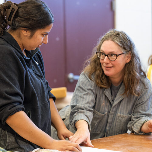 Art professor and student