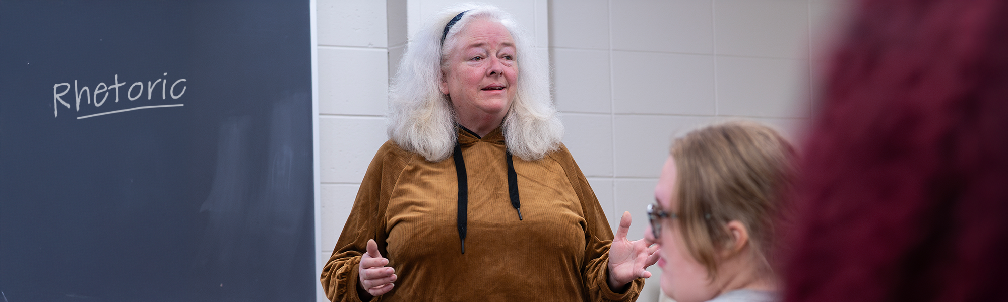 A communications teacher discusses rhetoric.