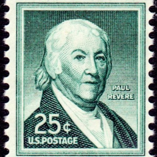 Postage stamp depicting Paul Revere