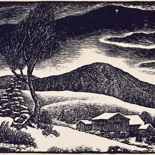 Drawing of a winter scene