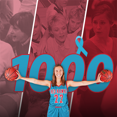Ripon College Women's Basketball 1000th game graphic