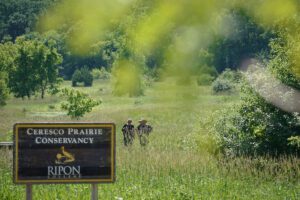 Trailhead of Ceresco Prairie Conservancy at Ripon College