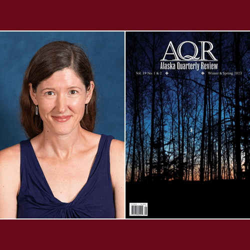 Megan Gannon and cover of Alaska Quarterly Review