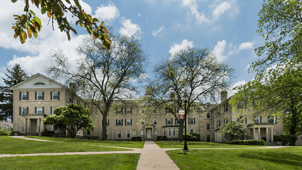 External view of Tri-Dorms residence hall on the Ripon College campus