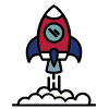 colorful rocket ship