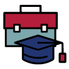 Briefcase and cap icon