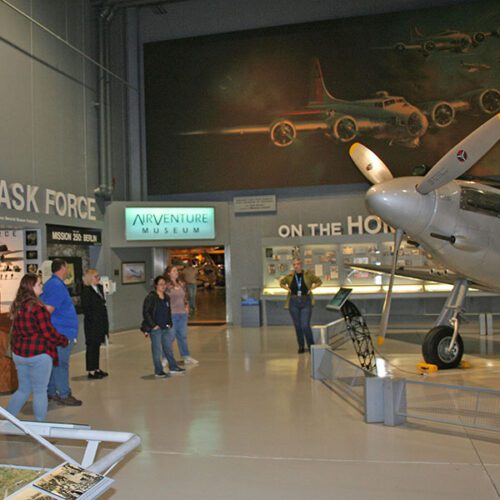 Student interns visiting EAA Aviation Museum