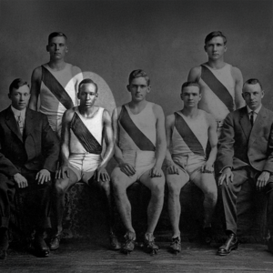 Photo of track team from 1914 Crimson Yearbook