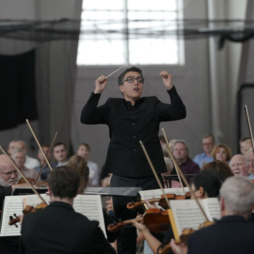 A conductor at the Remmer Musica Hall
