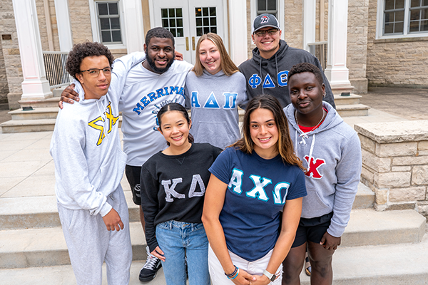 photo of small group of students representing Ripon College's fraternities and sororities