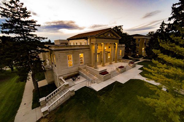 Lane Library in the sunset