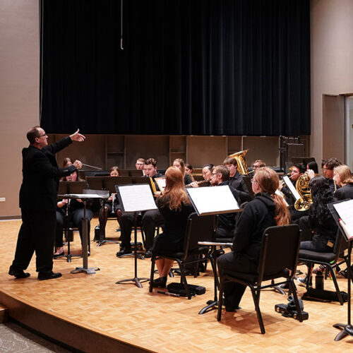 Symphonic Wind playing in Demmer Auditorium