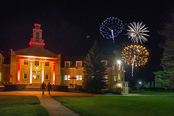 Fireworks pop off near Harwood Hall