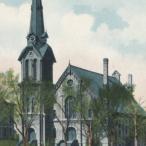 Illustration of the First congressional church in Ripon