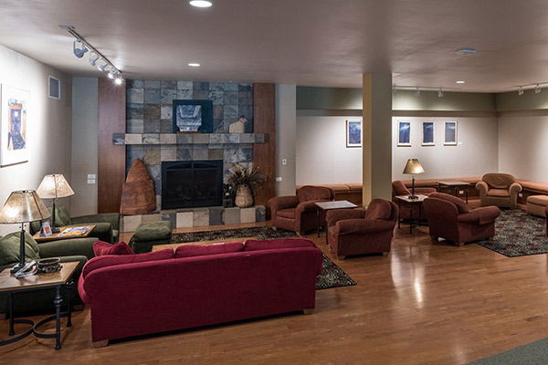 The cozy Joyce lounge in the Pickard Commons