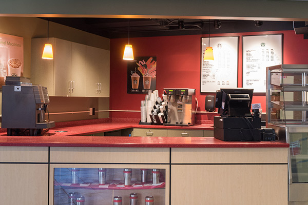 A counterview of our Starbucks in Pickard Commons