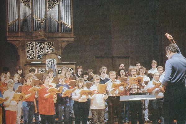 Morris conducting in Demmer Hall