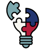 lightbulb with puzzle pieces