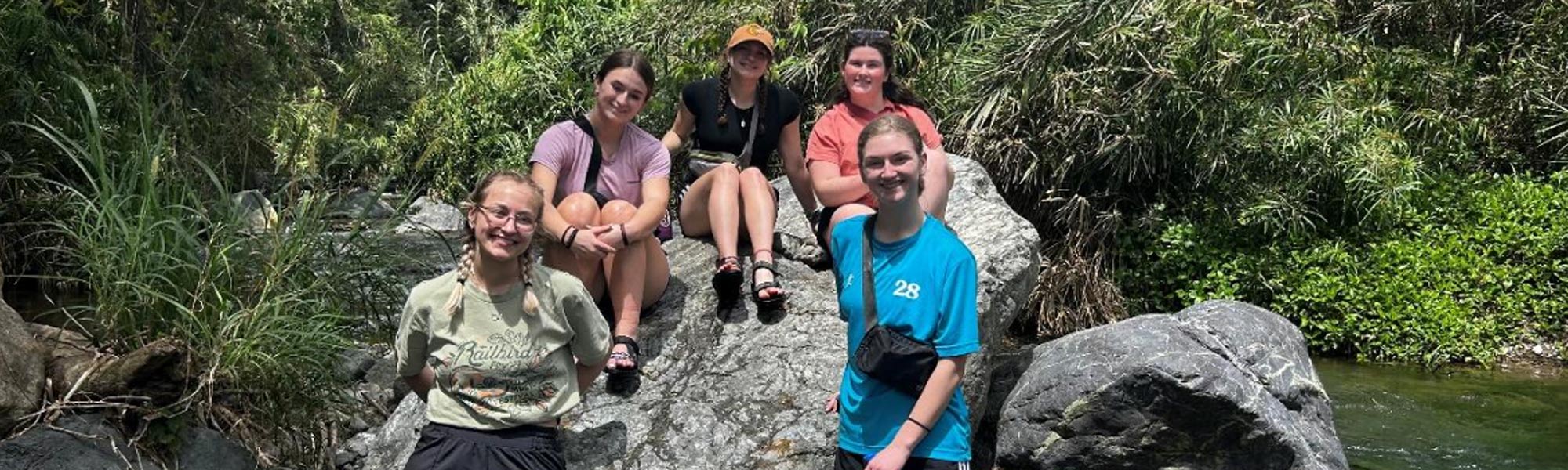 A group of students in foreign waterways