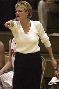 Coach pointing during a game.