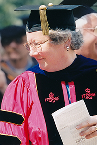 Norton wears Commencement regalia 
