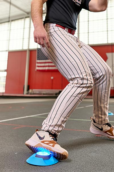 A student running and testing agility