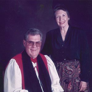 Kraft in ceremonial outfit with wife.