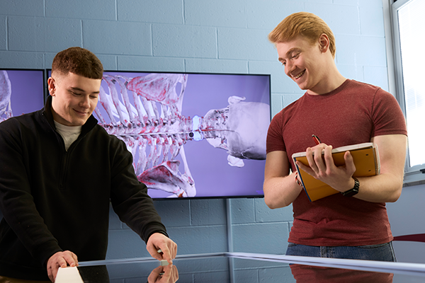 Students use the facilities in the Franzen Science Center for STEM activities.