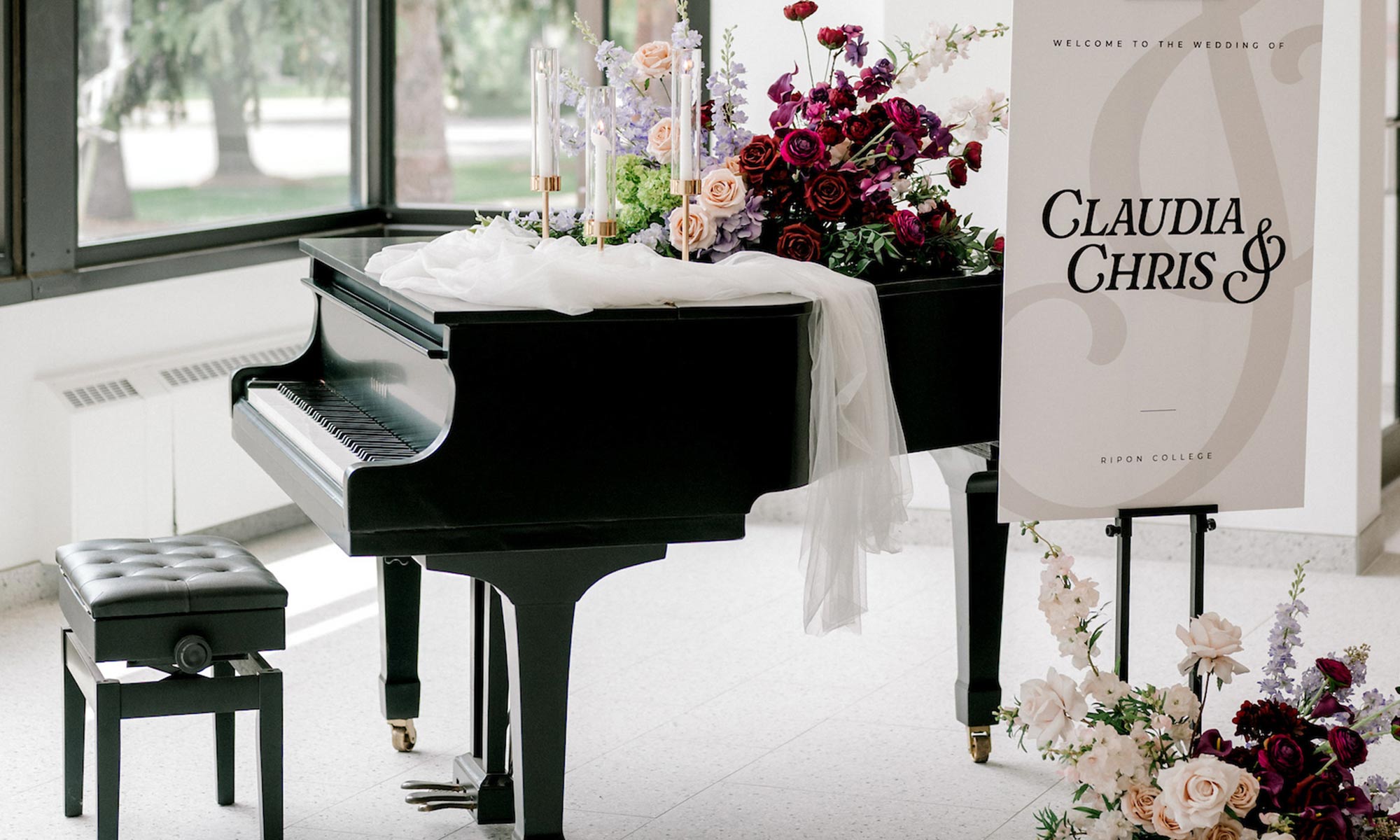 A piano in the new atrium of the renovated Rodman