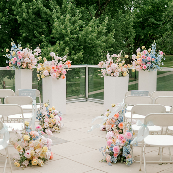 A wedding set on our stargazer deck at the Franzen Science Center