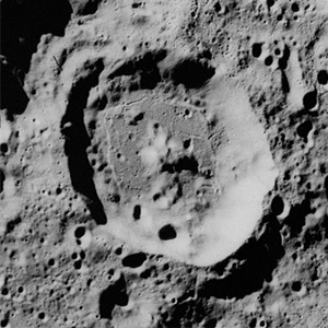 A large crater on the moon