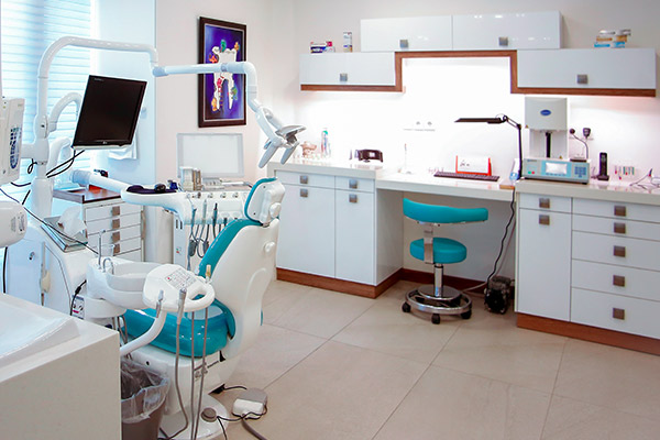 A brightly lit dentist office