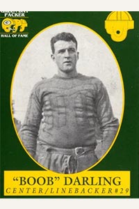 Packers Hall of Fame card for Boob Darling. 