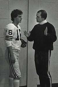 Rehbein talks to packer player