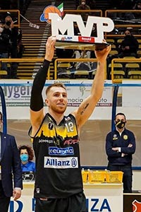 Sabin holding MVP sign